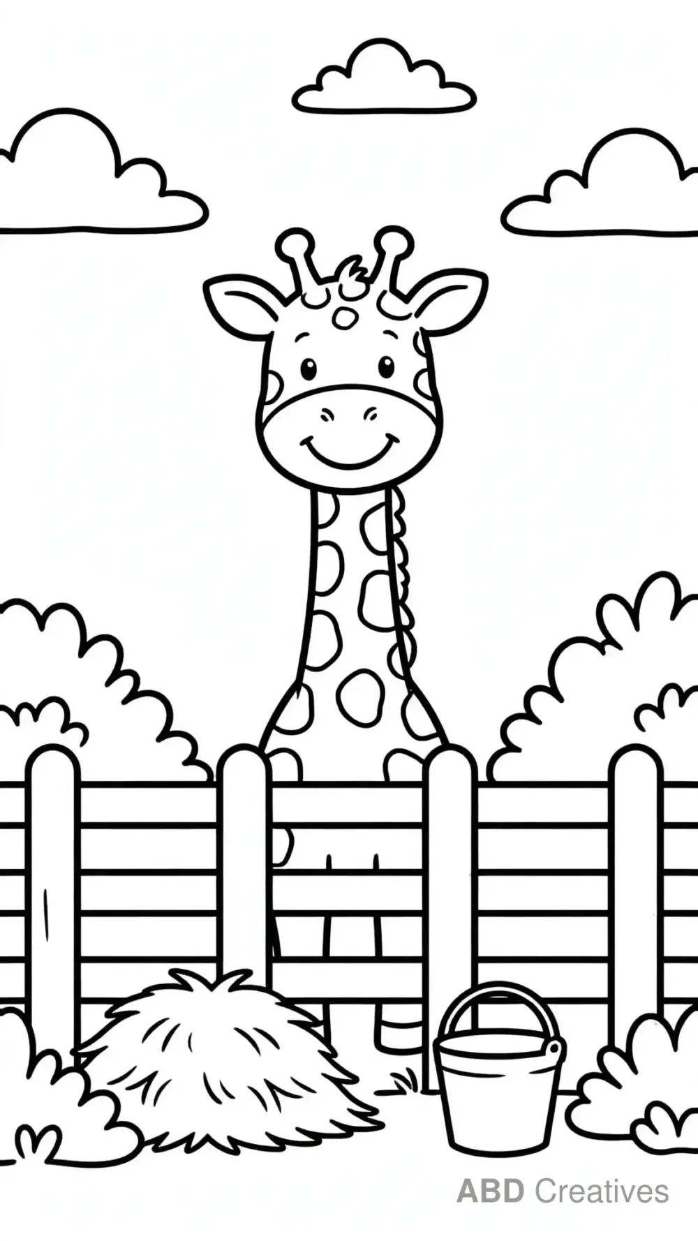Giraffe at the Zoo Coloring Page