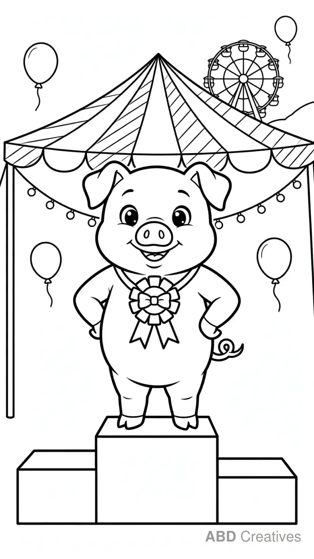 Pig at the County Fair Coloring Page