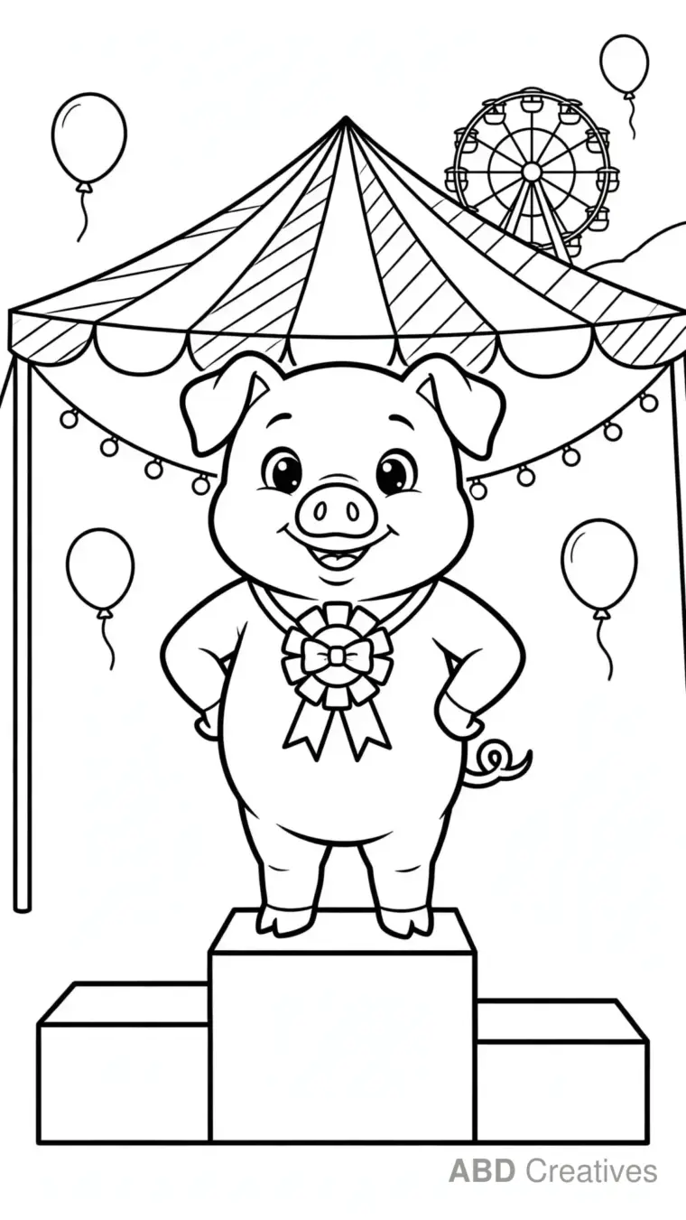Pig at the County Fair Coloring Page