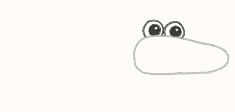 How to Draw a Cartoon Alligator, step 2: draw the eyes
