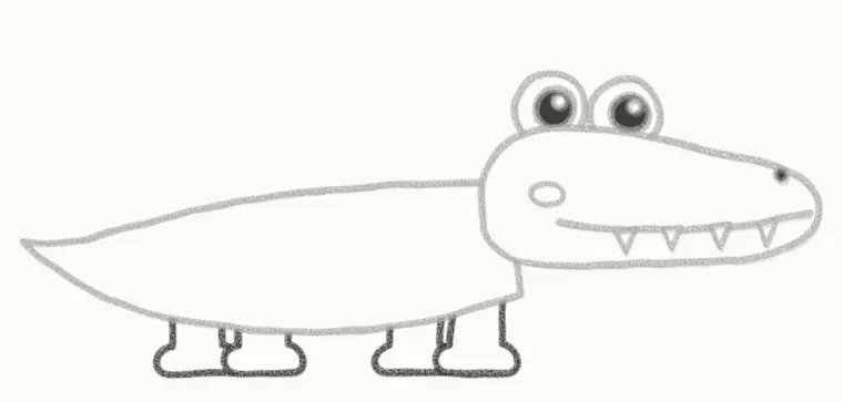 How to Draw a Cartoon Alligator, step 5: add the legs