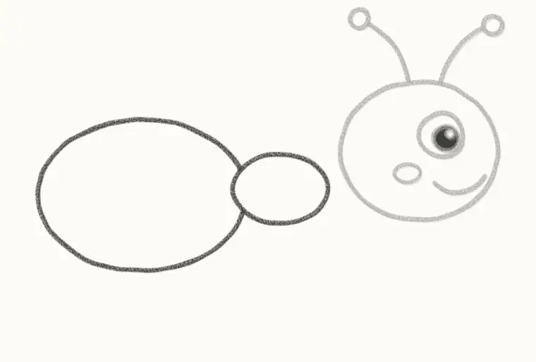 How to Draw a Cartoon Ant, step 4: draw the body