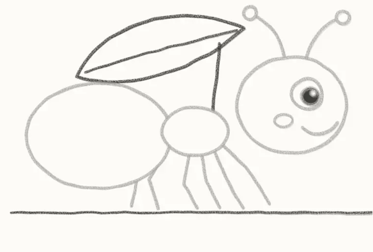 How to Draw a Cartoon Ant, step 6: add the leaf and ground