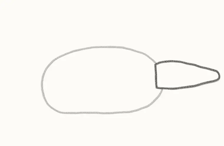 How to Draw a Cartoon Anteater, step 2: add the head and long snout