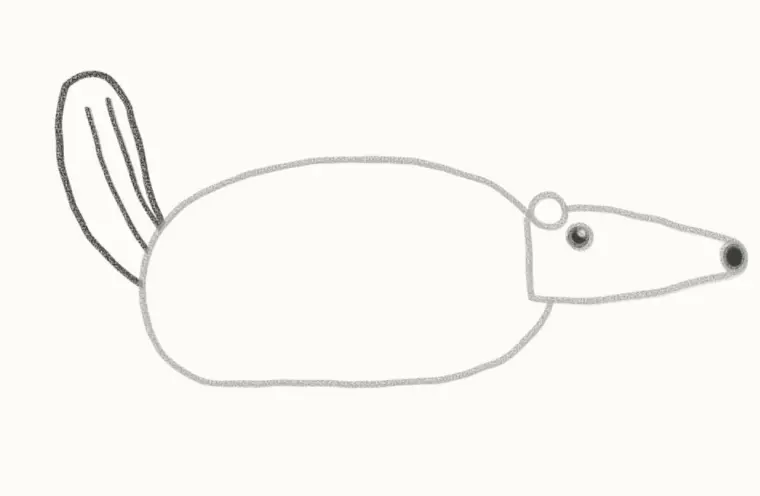 How to Draw a Cartoon Anteater, step 4: add the bushy tail