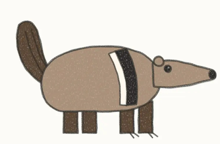 How to Draw a Cartoon Anteater, step 7 of 7: color your anteater, pencil drawing
