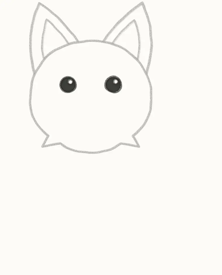 How to Draw a Cartoon Arctic Fox, step 3: draw the eyes