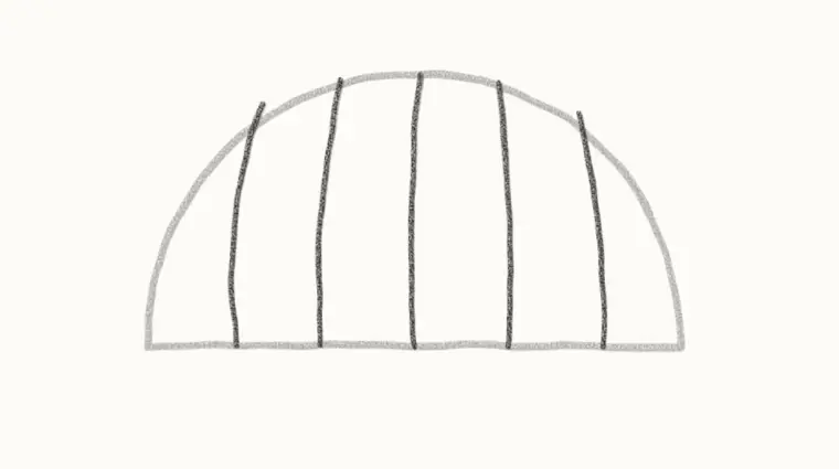 How to Draw a Cartoon Armadillo, step 2: add the bands