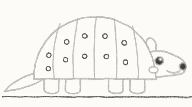 How to Draw a Cartoon Armadillo, step 6: draw the pattern