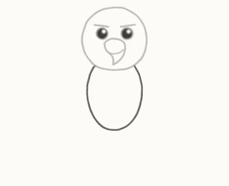 How to Draw a Cartoon Bald Eagle, step 3: draw the body