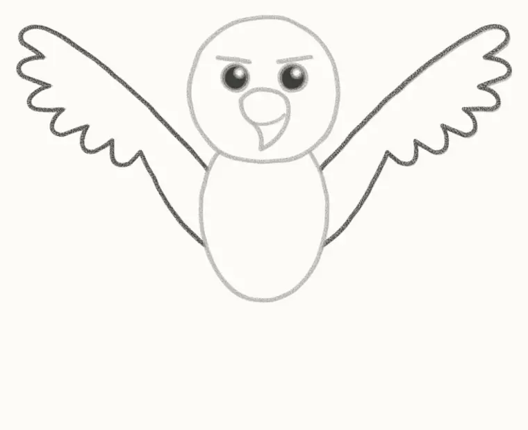 How to Draw a Cartoon Bald Eagle, step 4: draw the big wings