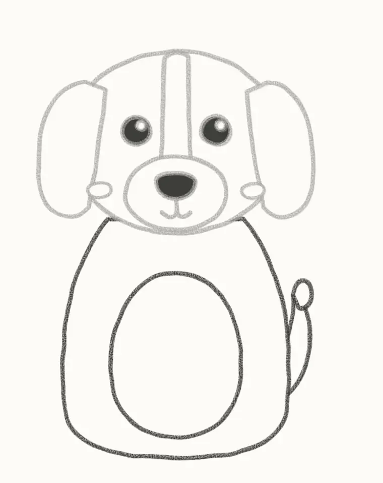 How to Draw a Cartoon Beagle, step 5: draw the body