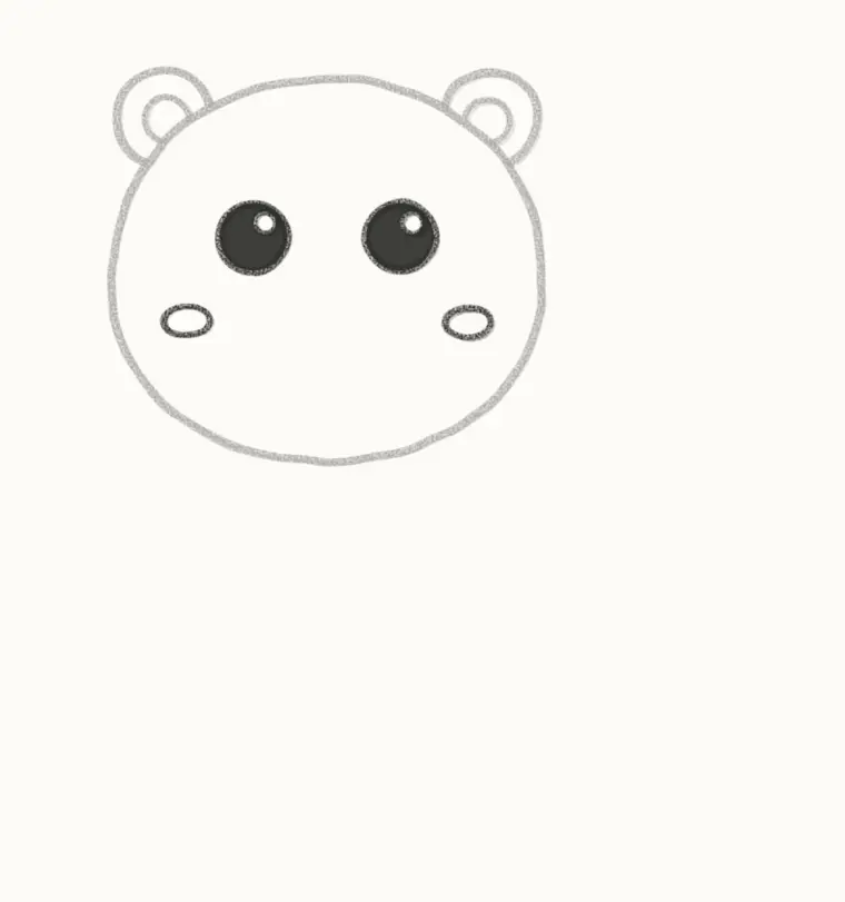 How to Draw a Cartoon Beaver, step 3: draw the eyes