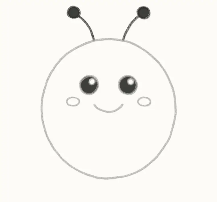How to Draw a Cartoon Bee, step 3: add the antennae