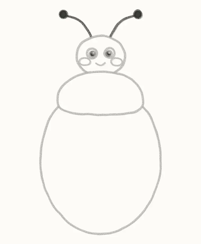 How to Draw a Cartoon Beetle, step 4: add the antennae