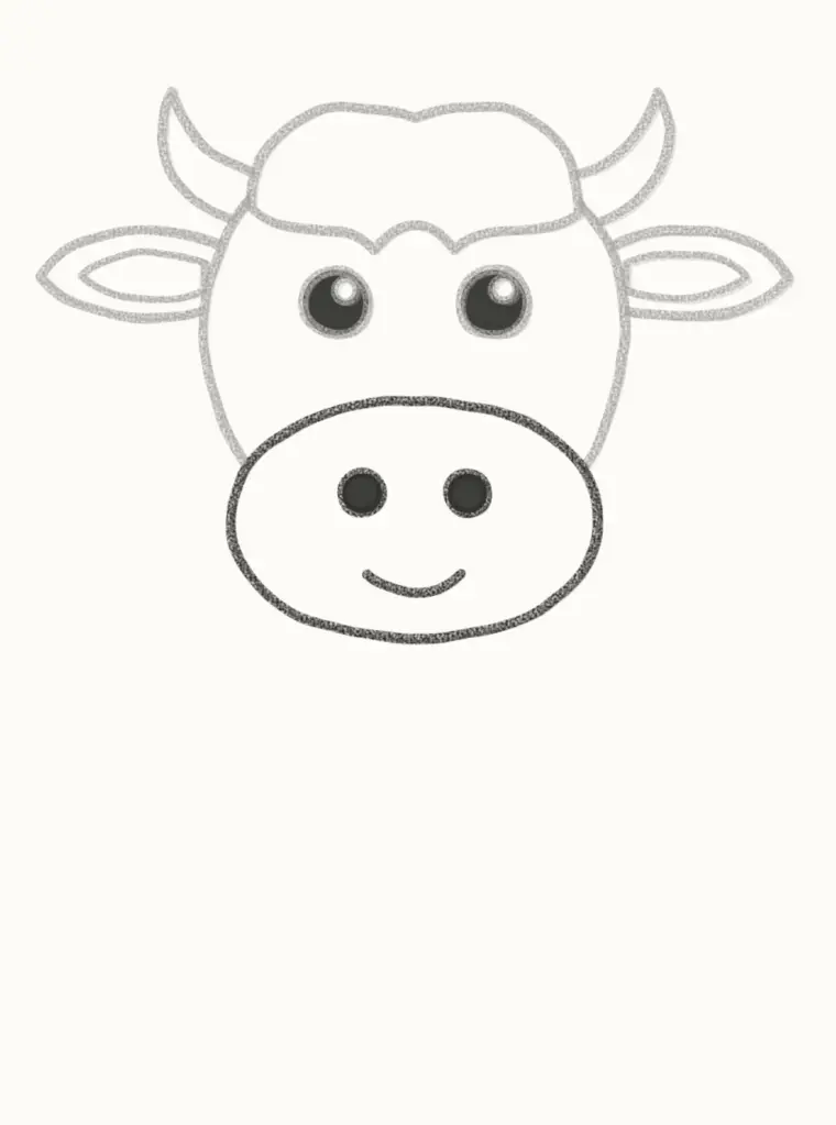 How to Draw a Cartoon Bison, step 4: draw the muzzle