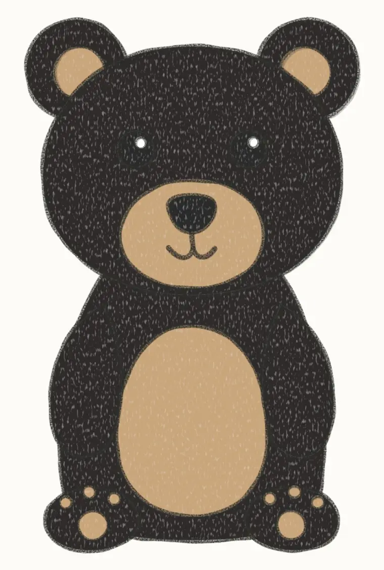 How to Draw a Cartoon Black Bear, step 7 of 7: color your black bear, pencil drawing