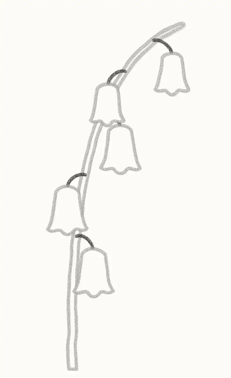 How to Draw a Cartoon Bluebell, step 4: join the bells
