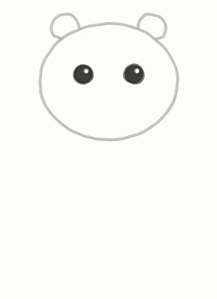 How to Draw a Cartoon Boxer Dog, step 3: draw the eyes