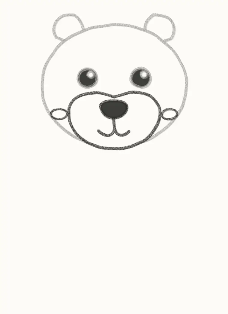 How to Draw a Cartoon Boxer Dog, step 4: draw the dark mask and muzzle