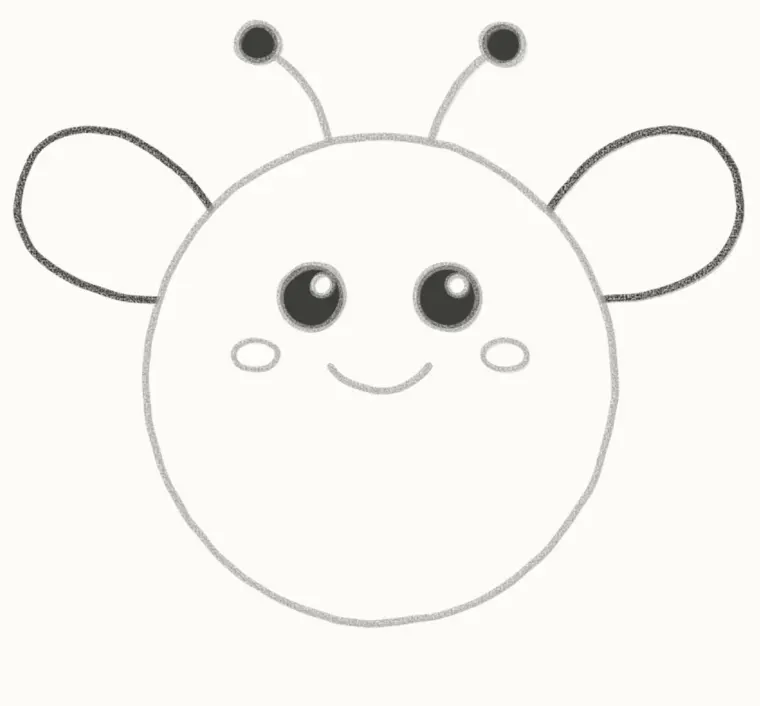 How to Draw a Cartoon Bumble Bee, step 4: draw the wings