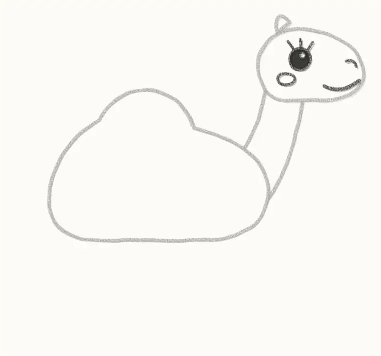 How to Draw a Cartoon Camel, step 4: draw the face