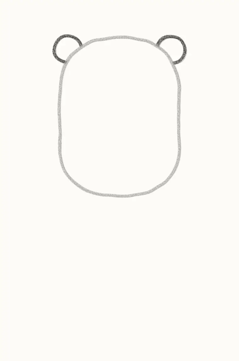 How to Draw a Cartoon Capybara, step 2: add the small ears