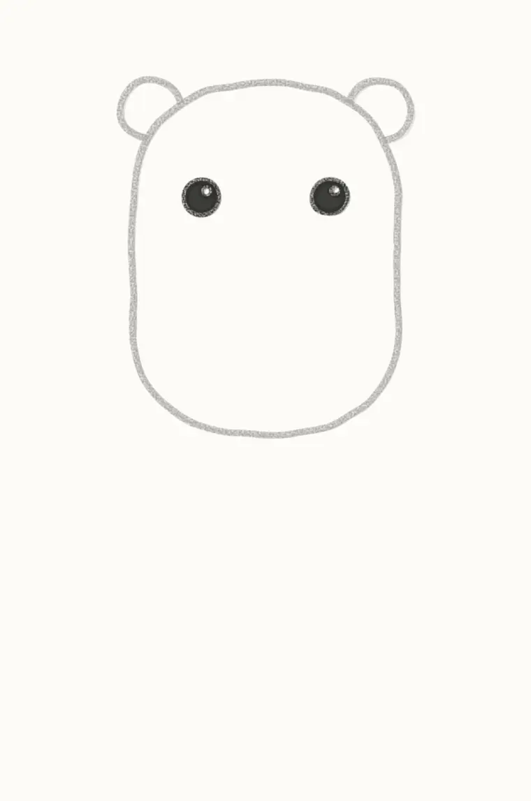How to Draw a Cartoon Capybara, step 3: draw the sleepy eyes