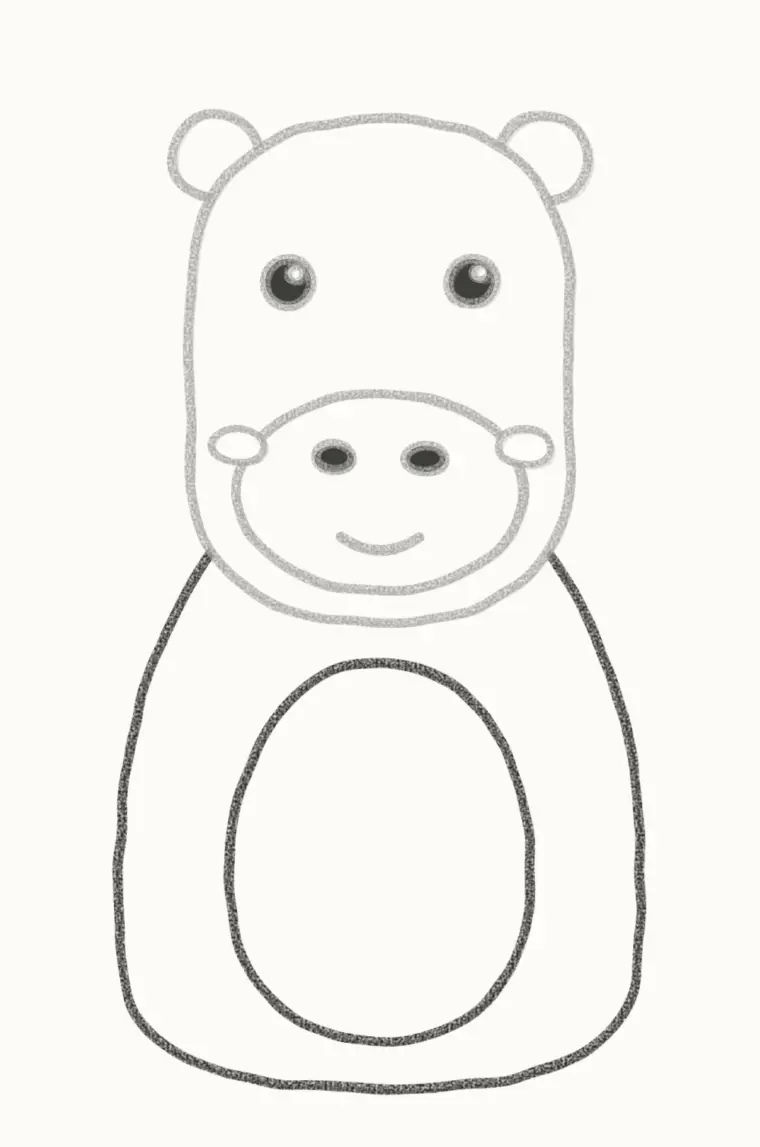 How to Draw a Cartoon Capybara, step 5: draw the body