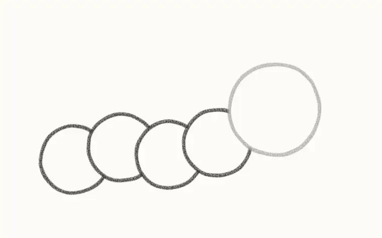 How to Draw a Cartoon Caterpillar, step 2: draw the body