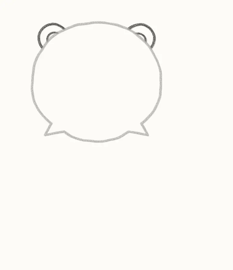 How to Draw a Cartoon Cheetah, step 2: add the small ears