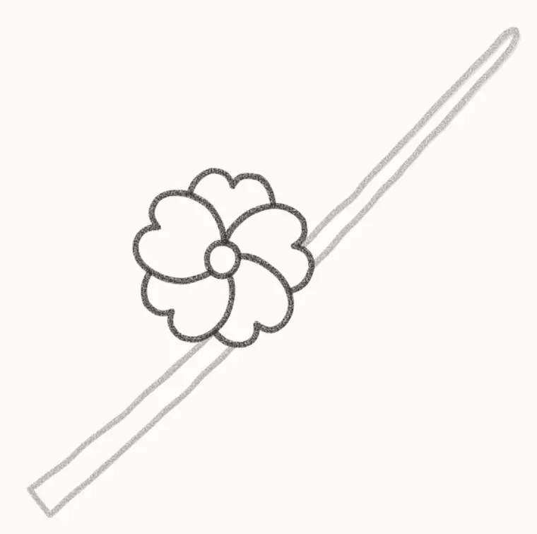 How to Draw a Cartoon Cherry Blossom, step 2: draw the first flower