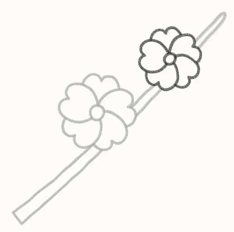 How to Draw a Cartoon Cherry Blossom, step 3: add a second flower