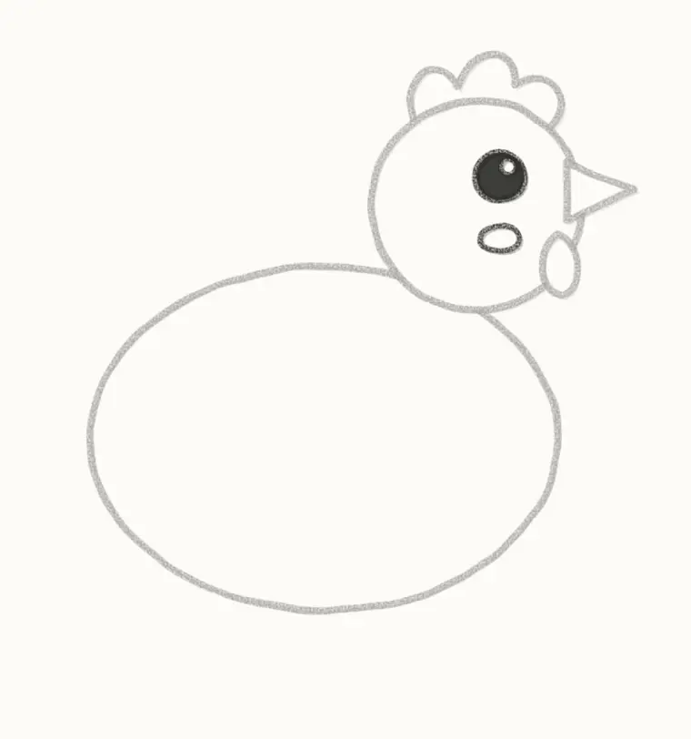 How to Draw a Cartoon Chicken, step 4: draw the face