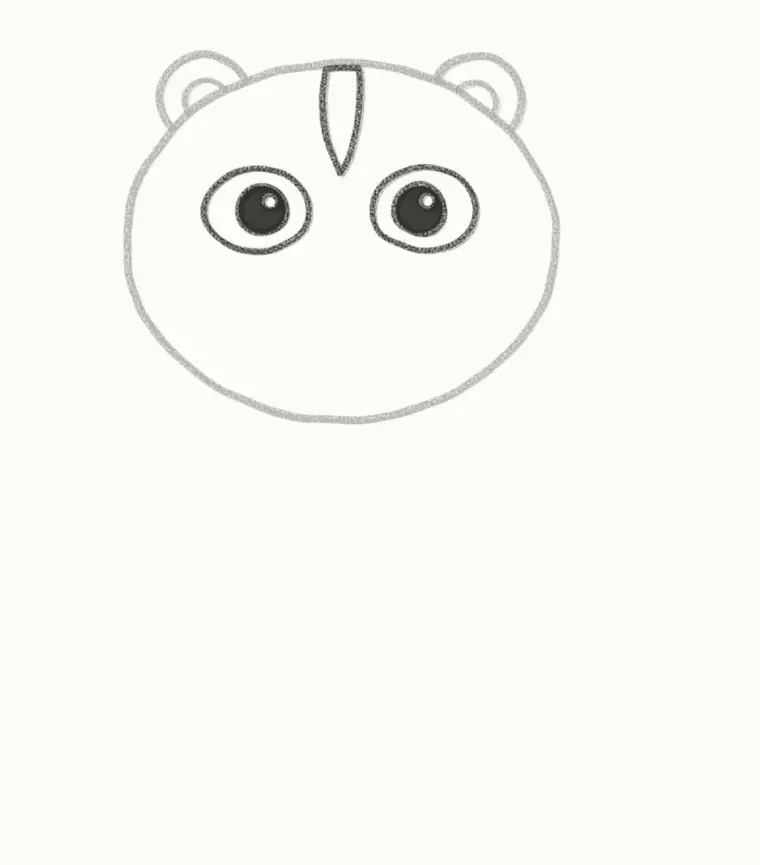 How to Draw a Cartoon Chipmunk, step 3: draw the stripe and eyes