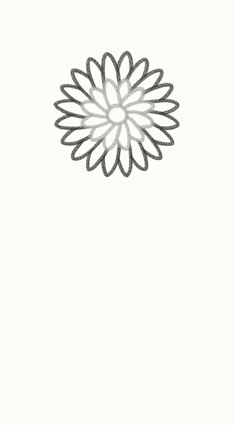 How to Draw a Cartoon Chrysanthemum, step 2: add the middle ring