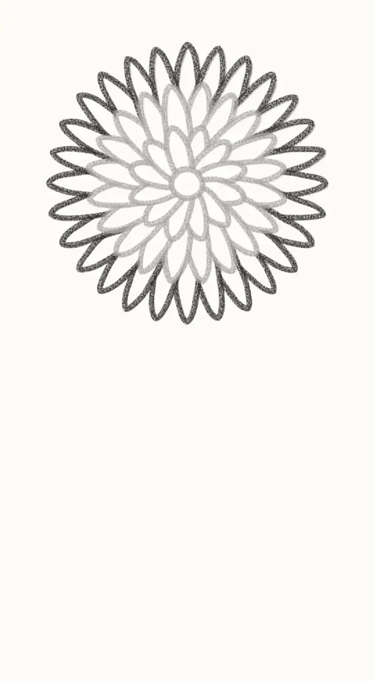 How to Draw a Cartoon Chrysanthemum, step 3: draw the outer ring