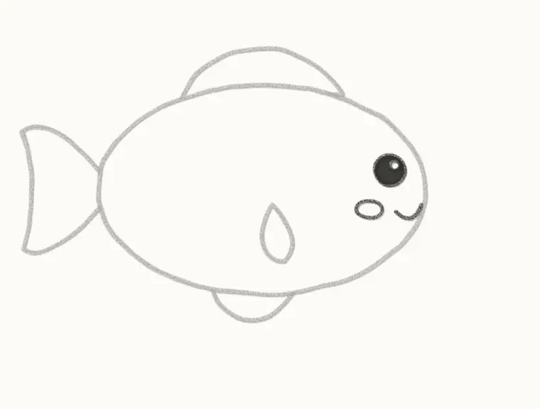How to Draw a Cartoon Clownfish, step 4: draw the face