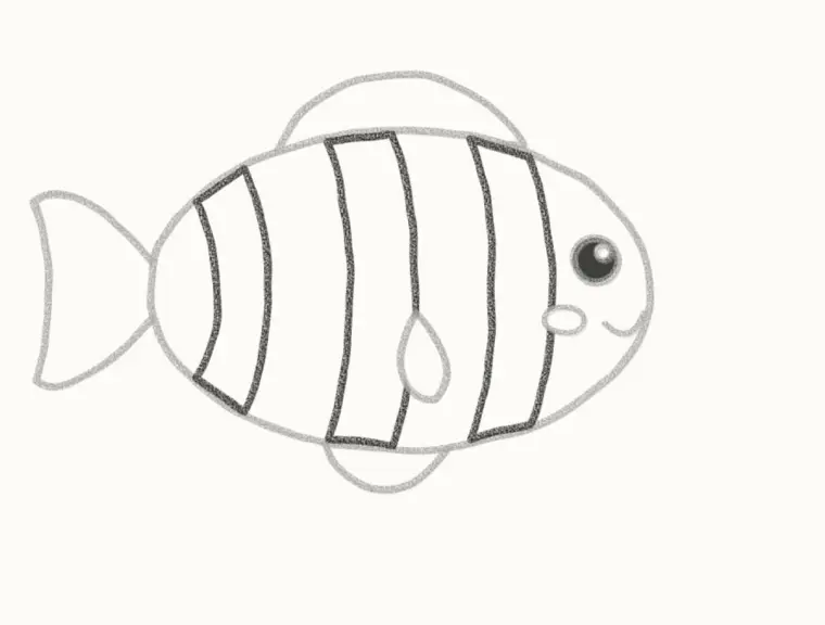 How to Draw a Cartoon Clownfish, step 5: add the white stripes