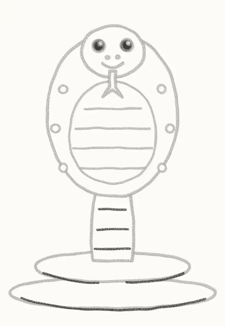 How to Draw a Cartoon Cobra, step 6: draw the belly lines