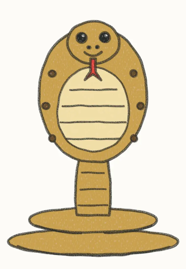 How to Draw a Cartoon Cobra, step 7 of 7: color your cobra, pencil drawing