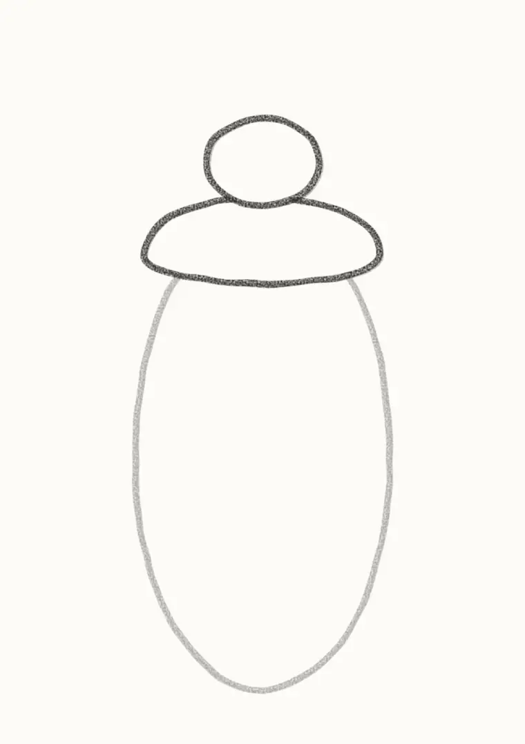 How to Draw a Cartoon Cockroach, step 2: add the head and shield