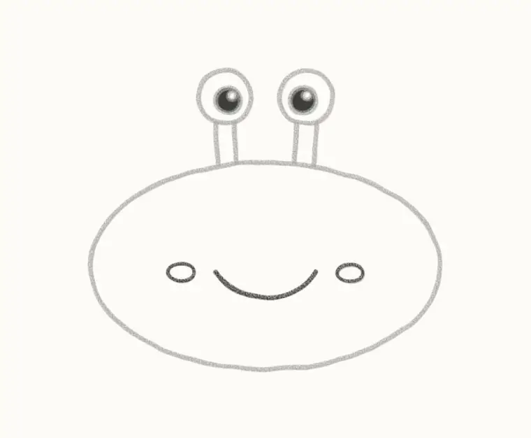 How to Draw a Cartoon Crab, step 3: draw the face