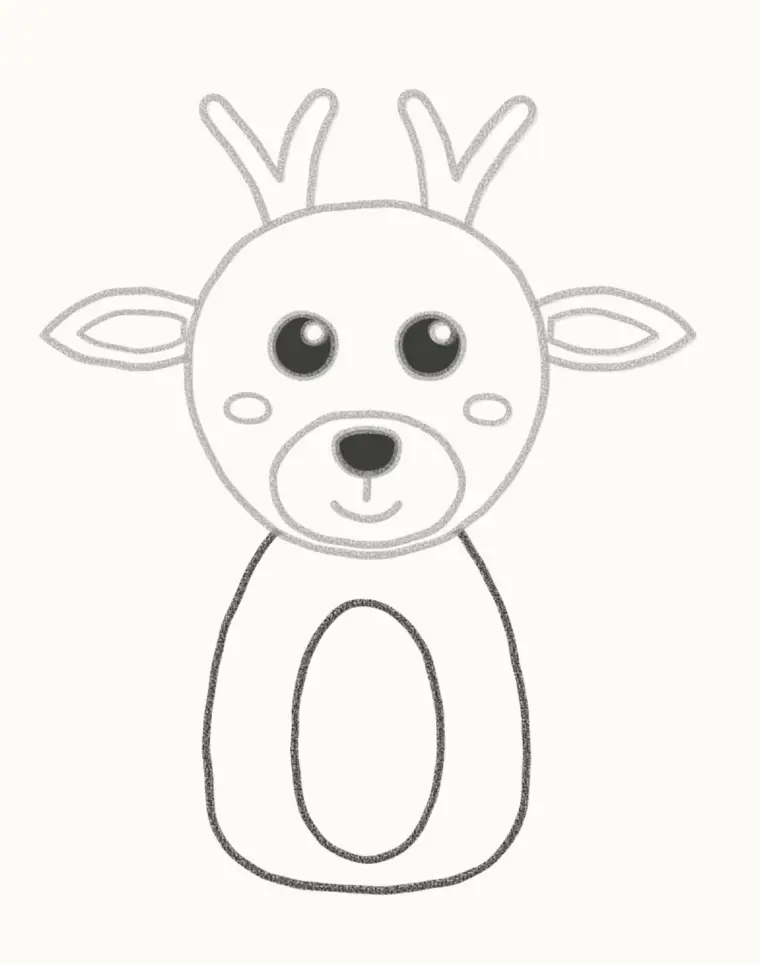 How to Draw a Cartoon Deer, step 5: draw the body