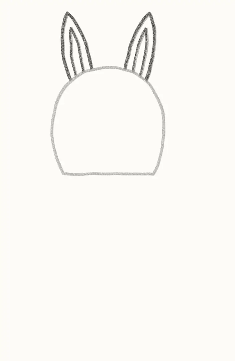 How to Draw a Cartoon Donkey, step 2: add the long ears