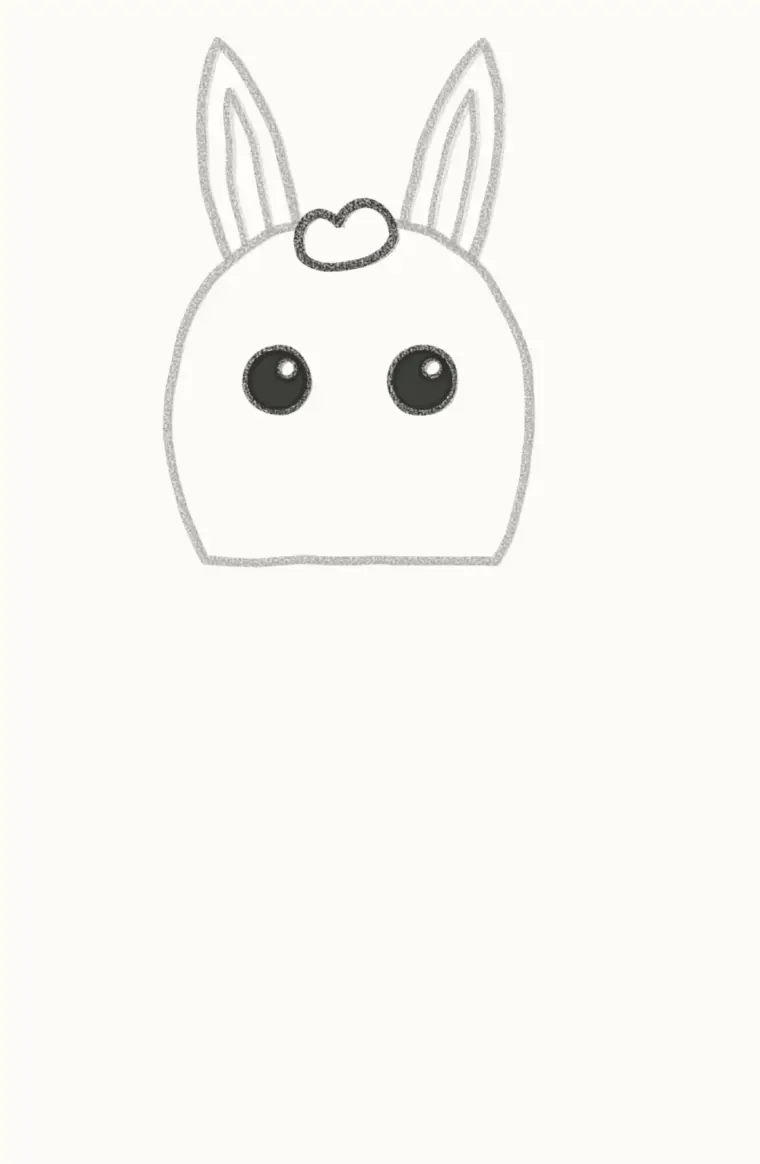 How to Draw a Cartoon Donkey, step 3: draw the eyes and forelock
