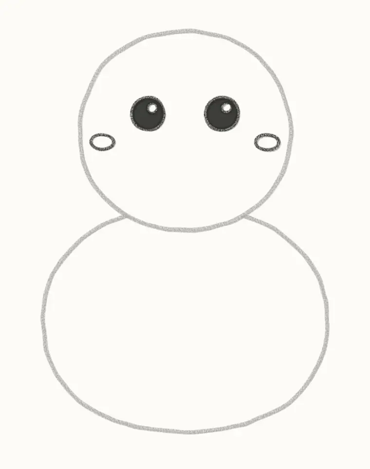 How to Draw a Cartoon Duck, step 3: draw the eyes
