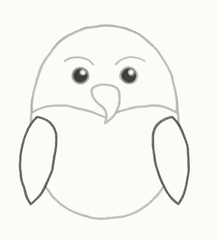 How to Draw a Cartoon Eagle, step 5: add the wings