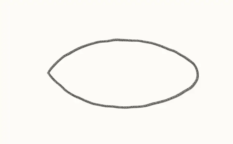 How to Draw a Cartoon Fish, step 1: draw the body