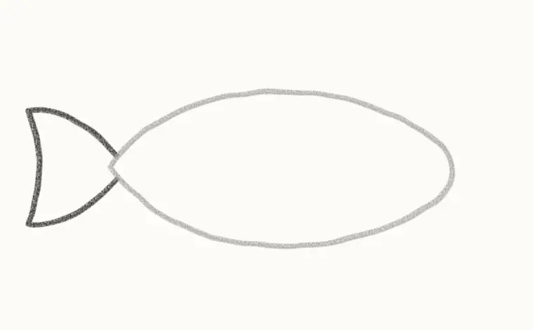 How to Draw a Cartoon Fish, step 2: add the tail